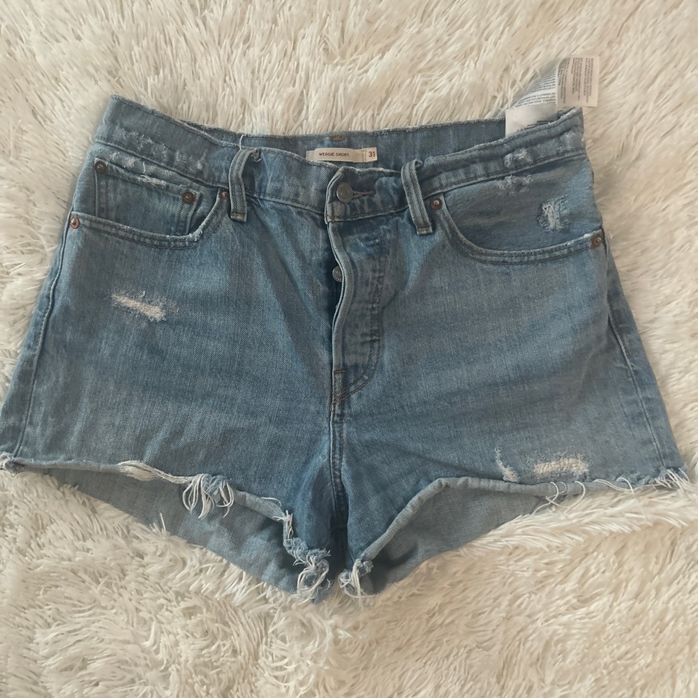 Levi’s destroyed wedgies shorts